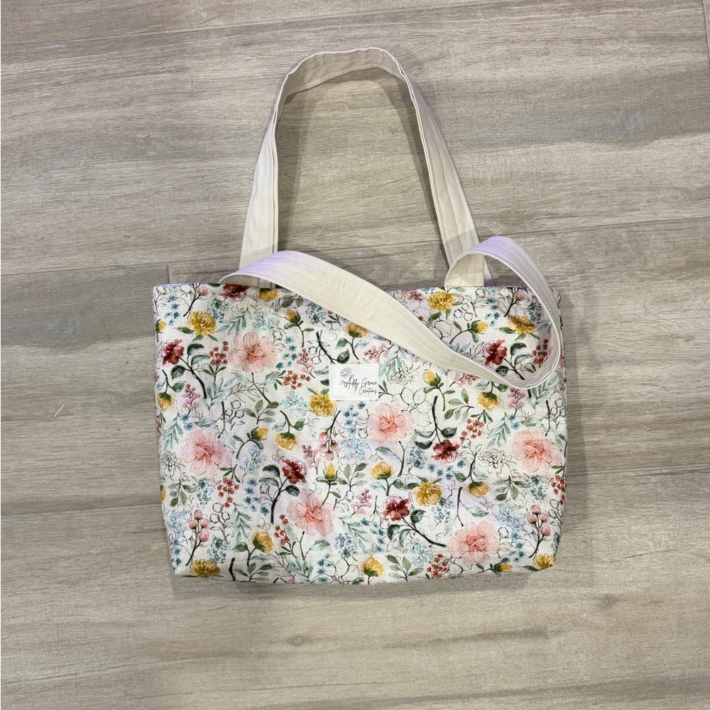 Handmade by me With Addy Grace Creations Floral Tote Bag in Multi-Color
